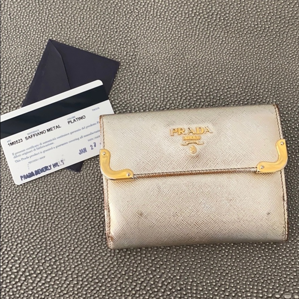 Prada gold wallet